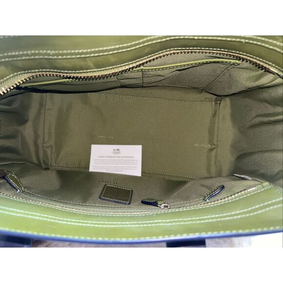 COACH SWAGGER Satchel Colorblock Leather Blue/Tan 36154 $550 - Picture 6 of 9